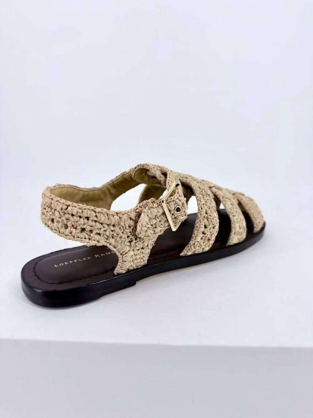 Loeffler Randall Sawyer Raffia Fisherman Sandals 10 NIB Woven Natural